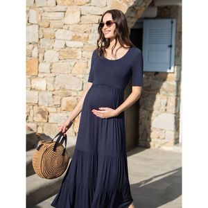 Seraphine Navy Blue Maternity Maxi Dress